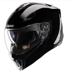 Отваряема каска ICON Threshold™ Solid Modular BLACK GLOSS