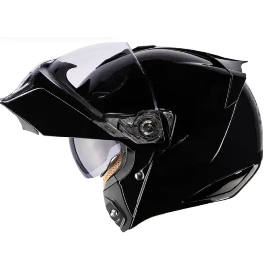 Отваряема каска ICON Threshold Solid Modular BLACK GLOSS – модулна каска с Dropshield визьор