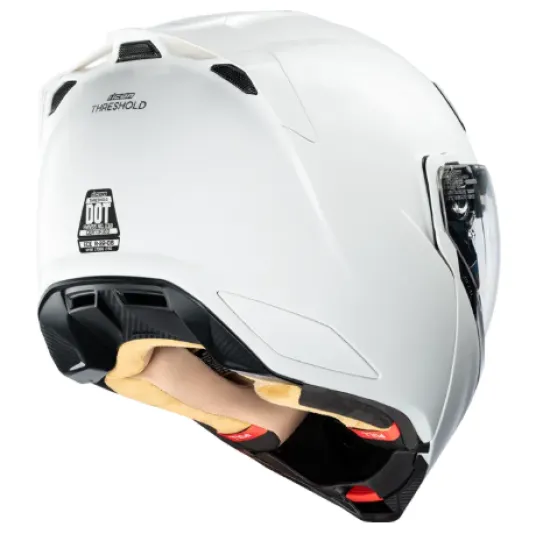 Отваряема каска ICON Threshold Solid Modular WHITE GLOSS – модулна каска с Dropshield визьор