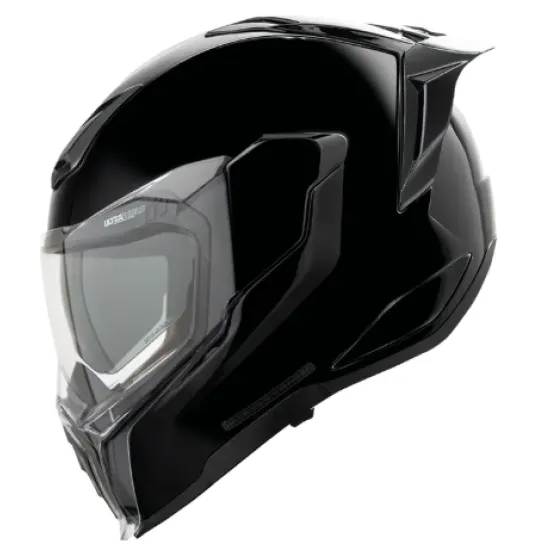 Каска ICON Ultraflite Solid MIPS BLACK GLOSS – мото каска с MIPS система и DropShield Ultra