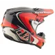 Детска мотокрос каска Troy Lee Designs GP Pro в червено-черна цветова схема с бели акценти, показваща агресивен графичен дизайн и логото на TLD