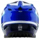 Детска мотокрос каска Troy Lee Designs GP Shutter в синьо-бяла цветова схема с геометричен дизайн, издължен визьор и множество вентилационни отвори