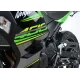 Черни краш тапи R&G Racing монтирани на зелен Kawasaki Ninja 400 със заводски лога и матова повърхност