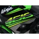 Черни краш тапи R&G Racing монтирани на зелен Kawasaki Ninja 400 със заводски лога и матова повърхност