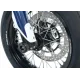Черни краш тапи R&G Racing монтирани на предна вилка с spoke колело и перфориран спирачен диск