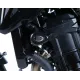 Черни краш тапи R&G Racing с капковидна форма, монтирани на рамката на Kawasaki Z900, с видимо лого R&G и матово покритие