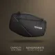 Черни текстилни дисаги SHAD SL58 v2 с бели лога и акценти, показани в сдвоена конфигурация с множество джобове и ципове