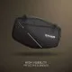Черни текстилни дисаги SHAD SL58 v2 с бели лога и акценти, показани в сдвоена конфигурация с множество джобове и ципове