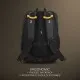 Черна текстилна раница SHAD SL86 v2 с мрежест разгънат отсек за модулна каска, подплатени раменни ремъци и странични джобове