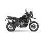 CF MOTO 800 MTX в черно с монтирани черни кубични куфари SHAD - два странични и един заден куфар, показани от страничен профил на бял фон