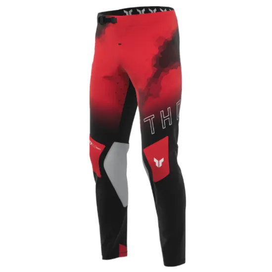 Мотокрос брич THOR Sportmode Carbon BK/RD с 4-way stretch и TPU защита на коленете