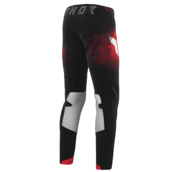 Мотокрос брич THOR Sportmode Carbon BK/RD с 4-way stretch и TPU защита на коленете