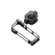 Тъмносива метална защитна рамка Insta360 X4 с отделни части, монтажни точки и ветробрани за микрофон