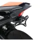 Черна стоманена стойка за номер R&G Racing, монтирана на Yamaha YZF-R9, с компактна триъгълна форма и вградена светлина за