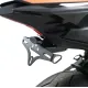 Черна стоманена стойка за номер R&G Racing, монтирана на Yamaha YZF-R9, с компактна триъгълна форма и вградена светлина за