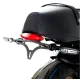 Черна алуминиева стойка за номер R&G Racing с LED мигачи и осветление, монтирана на Yamaha XSR 900GP с кожена седалка с