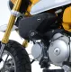 Черни краш тапи R&G Racing Aero монтирани на Honda Monkey 125 с златни предни вилки и видими лога на производителя