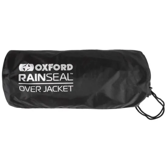 Черен дъждобран OXFORD Rainseal с отразяващи ленти на гърдите, високо качество на материала и лого на яката