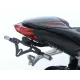 Черна стойка за номер R&G Racing на Triumph Street Triple, неръждаема стомана с прахово покритие и вградена светлина за номер