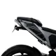 Черна CNC стойка за номер R&G Racing на KTM Duke 390 с два стрелковидни LED мигача и вградена светлина за номер