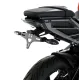Черна CNC стойка за номер R&G Racing на KTM Duke 390 с два стрелковидни LED мигача и вградена светлина за номер