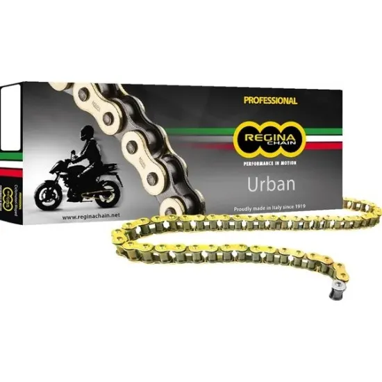 Златна мото верига REGINA 420OROY 130C с O-Ring уплътнения в оригинална опаковка Regina Urban Professional