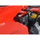 Черни краш тапи R&G Racing Aero с аеродинамична сълзовидна форма, монтирани на червен Ducati Supersport без пробиване на обтекателя