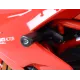 Черни краш тапи R&G Racing Aero с аеродинамична сълзовидна форма, монтирани на червен Ducati Supersport без пробиване на обтекателя