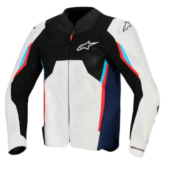 Текстилно яке ALPINESTARS AST AIR V3 SILVER BLUE RED с вентилация и Tech-Air съвместимост
