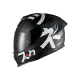 Черна матова модуларна каска NEXX Y100R с бели графични елементи, тъмен визьор и повдигащо се брадово покритие
