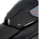 Черна грапава подложка R&G Tank Traction Pad монтирана на резервоара на CFMOTO 300NK с оранжеви акценти и лого R&G