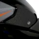 Черна грапава подложка R&G Tank Traction Pad монтирана на резервоара на CFMOTO 300NK с оранжеви акценти и лого R&G