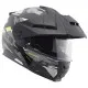 Сива модулна каска SCHUBERTH E2 Trail Yellow с жълти акценти, динамични графични елементи, интегрирана козирка и подвижна брадичка