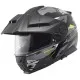 Сива модулна каска SCHUBERTH E2 Trail Yellow с жълти акценти, динамични графични елементи, интегрирана козирка и подвижна брадичка