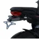 Черна стойка за номер R&G Racing на Honda CB650R с вградена LED светлина и компактна рамка за табела, изглед отляво