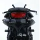Черна стойка за номер R&G Racing на Honda CB650R с вградена LED светлина и компактна рамка за табела, изглед отляво