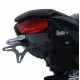 Черна стойка за номер R&G Racing на Honda CB650R с вградена LED светлина и компактна рамка за табела, изглед отляво