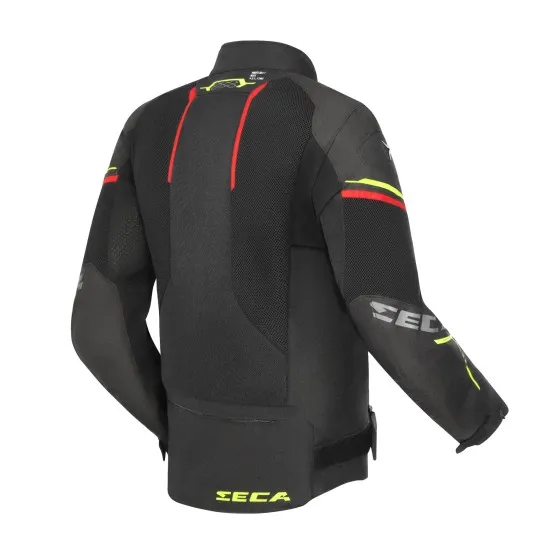 Текстилно яке SECA AIRFLOW III BLACK RED FLUO лятно мото яке