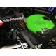 Карбонов слайдер R&G Racing с диамантен плетеж монтиран на бял резервоар Kawasaki Ninja ZX6R под надписа Ninja