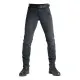 Тъмно-сиви slim-fit мото дънки Pando Moto Casual Robby 03 от Cordura деним с черен колан, отразяващи маншети и задни джобове