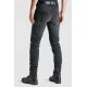 Тъмно-сиви slim-fit мото дънки Pando Moto Casual Robby 03 от Cordura деним с черен колан, отразяващи маншети и задни джобове