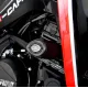 Черна краш тапа R&G Racing Aero с форма на сълза, хромиран медальон с лого и стоманена монтажна скоба с два болта