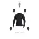 Черна мотоциклетна защитна риза Pando Moto Shell UH 03 с ципов затвор, mesh панели по ръкавите и лого на гърдите, показана с