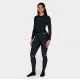 Черно термо долнище Knox Dual Active Base Layer с рефлективни елементи над коленете и широк ластик с лого, снимано отпред и