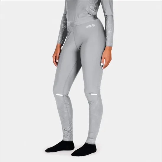 Сиво унисекс термо долнище Knox Dual Active Base Layer с текстурирани панели, широк ластик с лого и светлоотразителни ленти