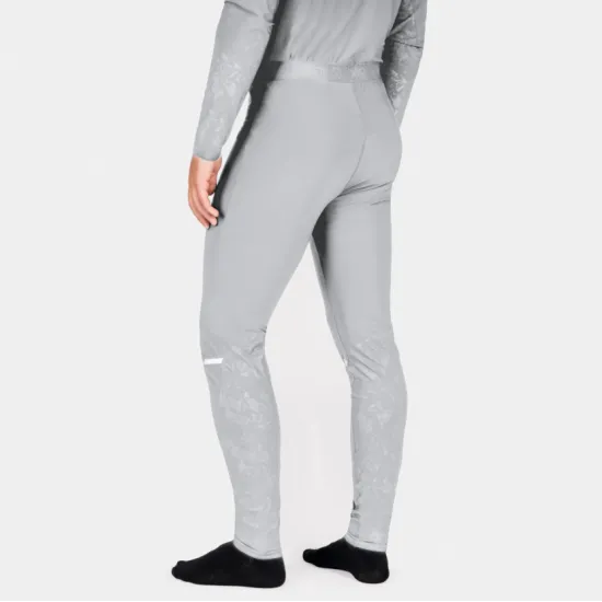 Сиво унисекс термо долнище Knox Dual Active Base Layer с текстурирани панели, широк ластик с лого и светлоотразителни ленти