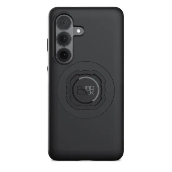 Черен калъф Quad Lock MAG за Samsung Galaxy S, изглед отзад с вграден магнитен пръстен и twist-lock механизъм