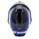 Alpinestars Supertech R10 Arius каска в черно, синьо и бяло - преден изглед с тонирано визьор и карбонова черупка