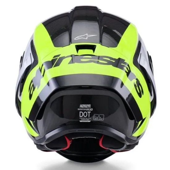 Каска ALPINESTARS Supertech R10 Arius Black Silver Fluo Yellow с FIM хомологация