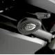 Черна краш тапа R&G Racing Aero Style монтирана на рамката на Triumph Daytona 660, с видимо лого и матово покритие
